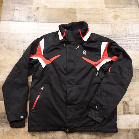 Spyder Dermizax-EV Ski Jacket – Men’s Large Black Red Racer - Picture 1 of 14